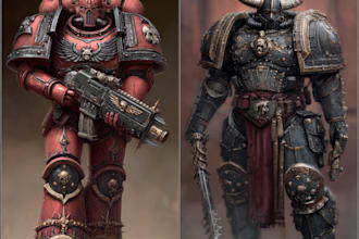 create a your marine warhammer 40k character art my style