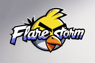 design angri bird mascot logo within new concepts