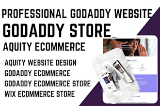 design redesign godaddy landing page website aquity wix godaddy ecommerce store