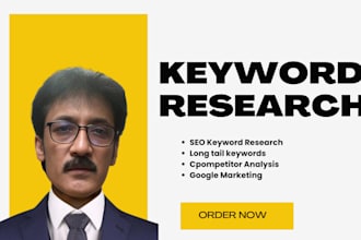 do SEO keyword research with long tail and competitor analysis