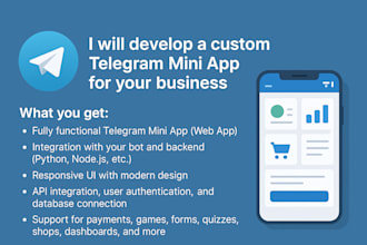 develop a custom telegram mini app for your business