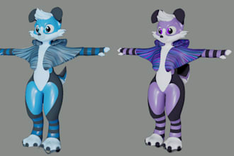 custom 3d furry avatar vtuber model vr character model nsfw vrchat avatar unity