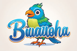 design bird mascot logo with express delivery