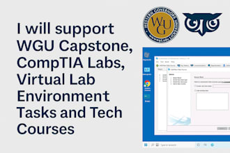 support wgu capstone, comptia labs, virtual lab tasks and tech courses