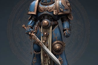 make warhammer 40k character art in unique style