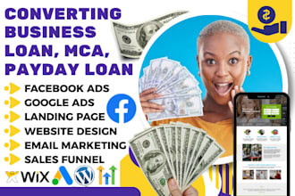 business funding leads business loan landing page mca payday loan website funnel