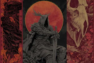 draw a detailed dark art illustration with engraving style
