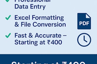 do accurate data entry, excel formatting, and file conversion