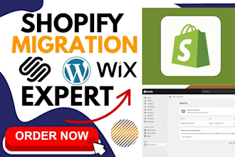 migrate and redesign store from wordpress wix squarespace website to shopify