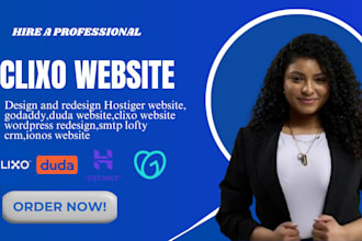 design hostinger website on clixlo website lofty crm godaddy duda website ionos