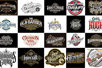 design more elegant and classic retro vintage logo for tattoos and barbershops