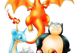draw you as a pokemon trainer with your epic pokemon team