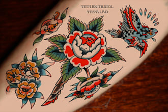 create awesome old school tattoo style design
