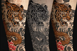 make a japanese tattoo designs from your imagination