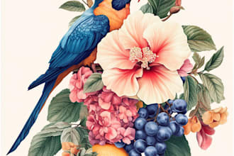 made professional botanical illustration based on your idea