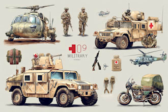 draw history and military anime, fan arts, and original characters