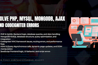 solve PHP, mysql, mongodb, ajax, and codeigniter errors