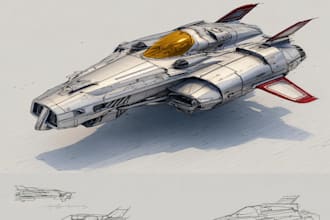 create scifi vehicle design and spaceship concept art