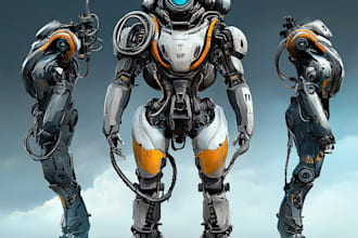 draw your mecha, armor character, oc, tokusatsu,  style
