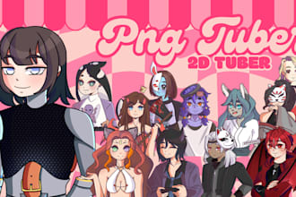 esign a png tuber model in anime style