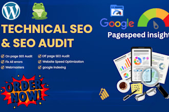 do technical SEO, speed optimization, audit, schema markup and index coverage