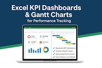 build excel KPI dashboards and project gantt charts for performance tracking