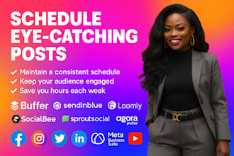 schedule post via loomly, hootsuite, buffer, planable metricool manage posts