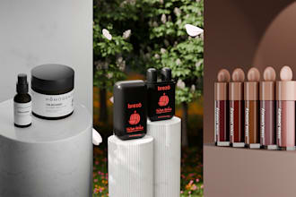 do realistic 3d render of your cosmetics for amazon, ebay