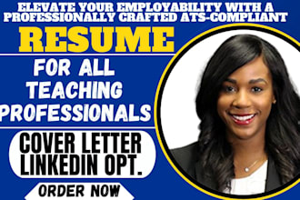 write a professional teacher, academic, adjunct professor, lecturer resume
