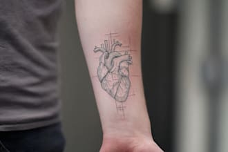 do stunning pet tattoo design in line art