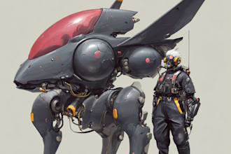 draw a nice and awesome mecha, gundam fanart or nft for you