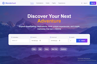 create modern travel site with react,  or figma to code