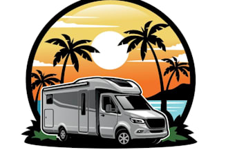 design modern awesome rv van logo