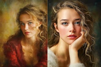 realistic digital portrait art in oil painting style