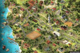 draw a unique vector or isometric map