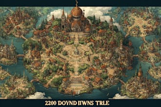 create a high quality detailed fantasy map for dnd and fiction