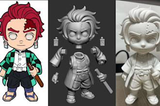 turn your 2d art, sketch or photo into a 3d printable model using blender zbrush