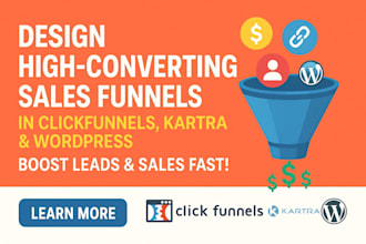 design sales funnels in clickfunnels, kartra and wordpress