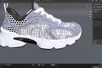 create 3d shoe footwear mockups sneakers and animation
