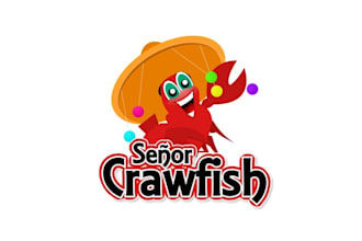 design colorful mascot craw fish logo