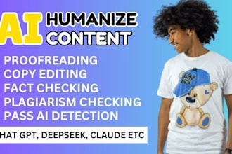 edit proofread rewrite humanize ai content, refine chatgpt and academic document
