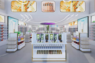design pharmacy, medical store, beauty clinic and spa 3d