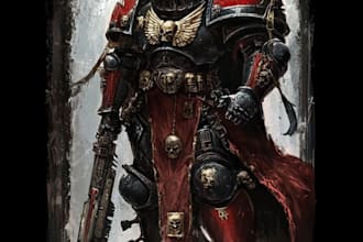 made a warhammer 40k and fantasy illustrations