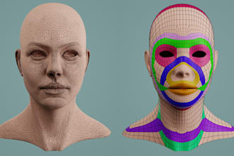 do 3d retopology and uv unwrapping of 3d model quickly