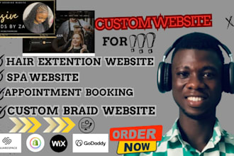 shopify spa, braid wix hair extension website, beauty, barber and salon wix web