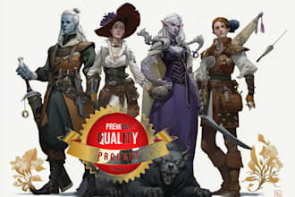 design character fantasy illustration for dnd party