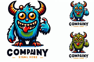 design outstanding most popular monster mascot logo with express deliver