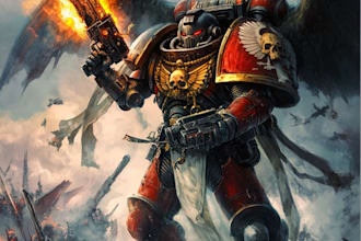 draw a warhammer 40k character and concept art