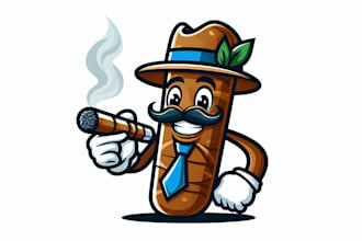 design creative mascot cigar logo for your business
