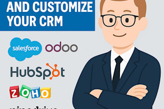 set up your CRM system salesforce, odoo, hubspot, zoho, pipedrive